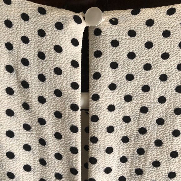Monteau La Black and White Polka Dot Cold Shoulder Blouse SALE 40% OFF AS MARKED - Picture 3 of 7